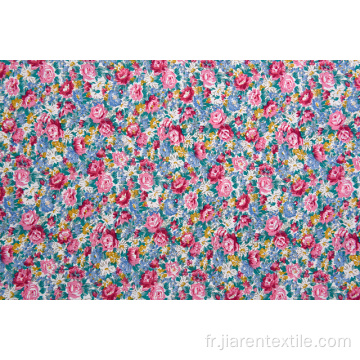 Vente en gros Tissu imprimé à motif de fleurs intensif